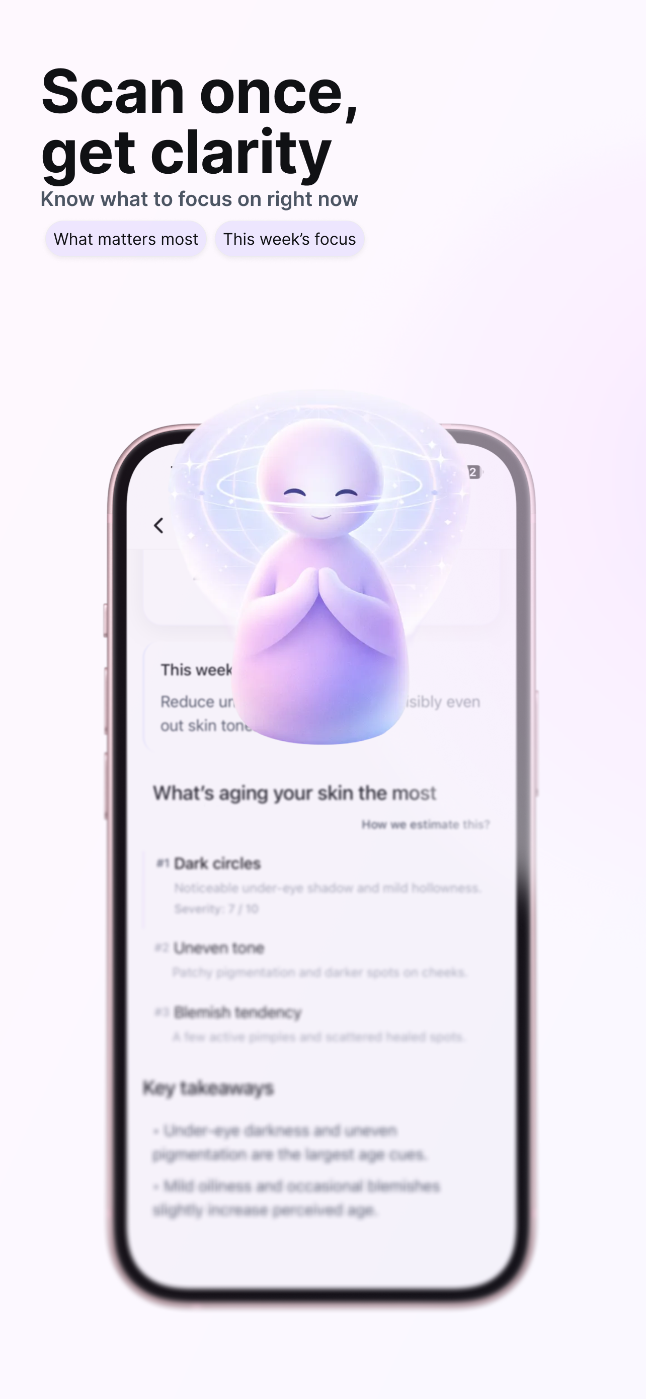 AI skin analysis showing detailed skin traits